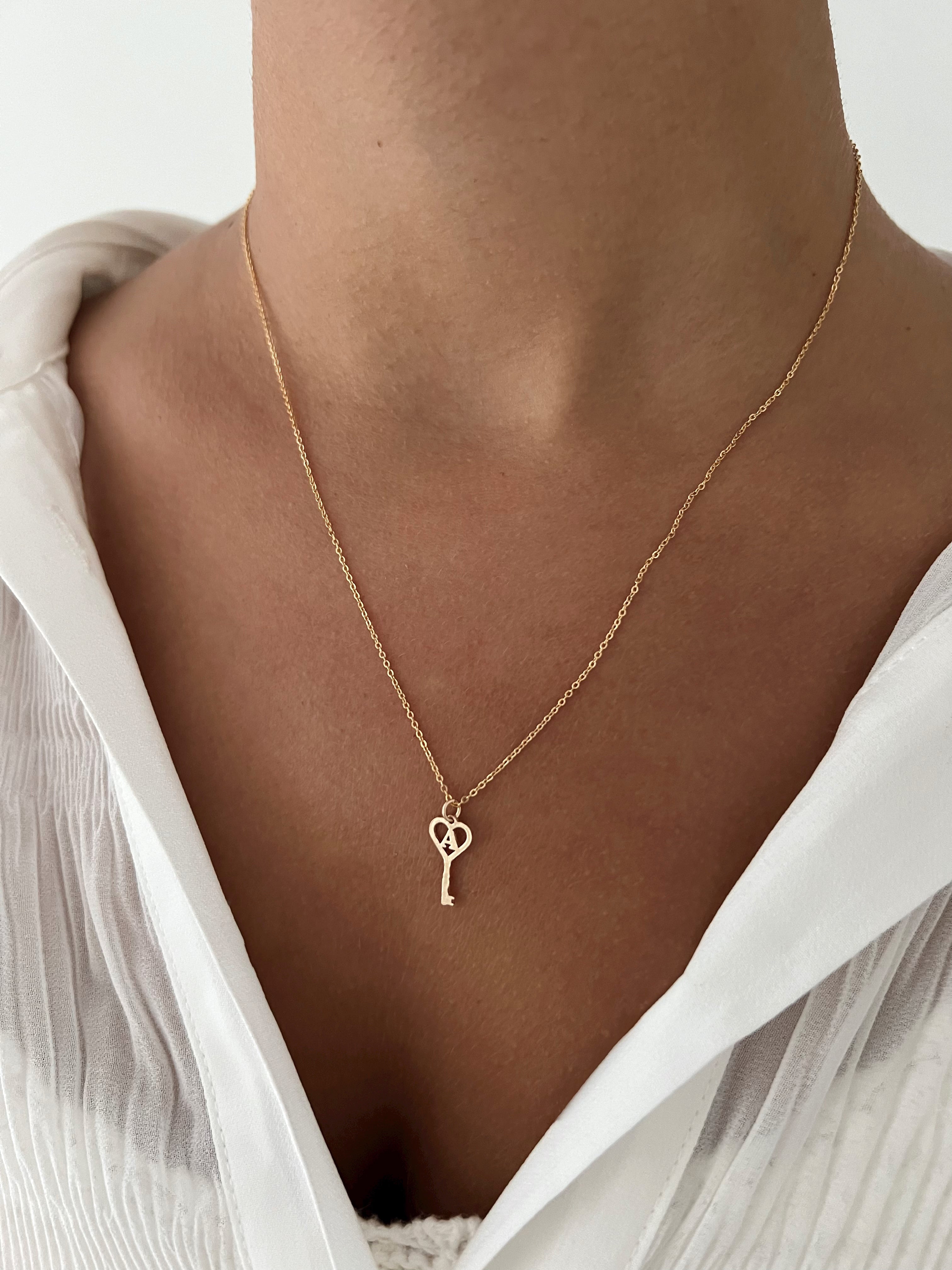KEY INITIAL NECKLACE