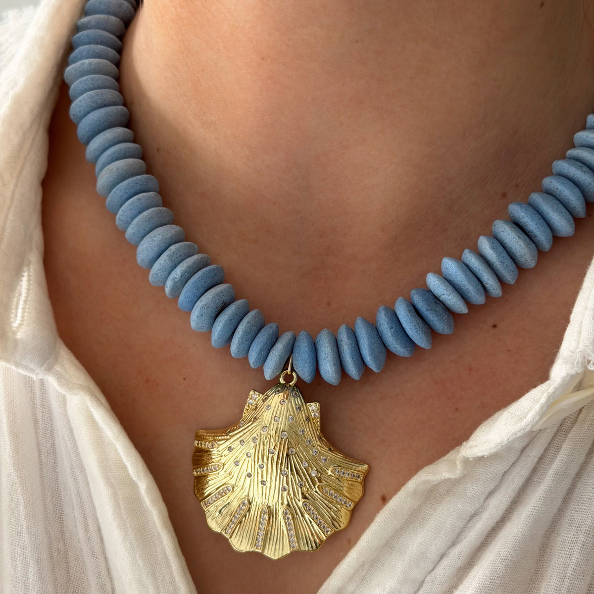 BAYSIDE DIAMOND SHELL NECKLACE – ALV Jewels
