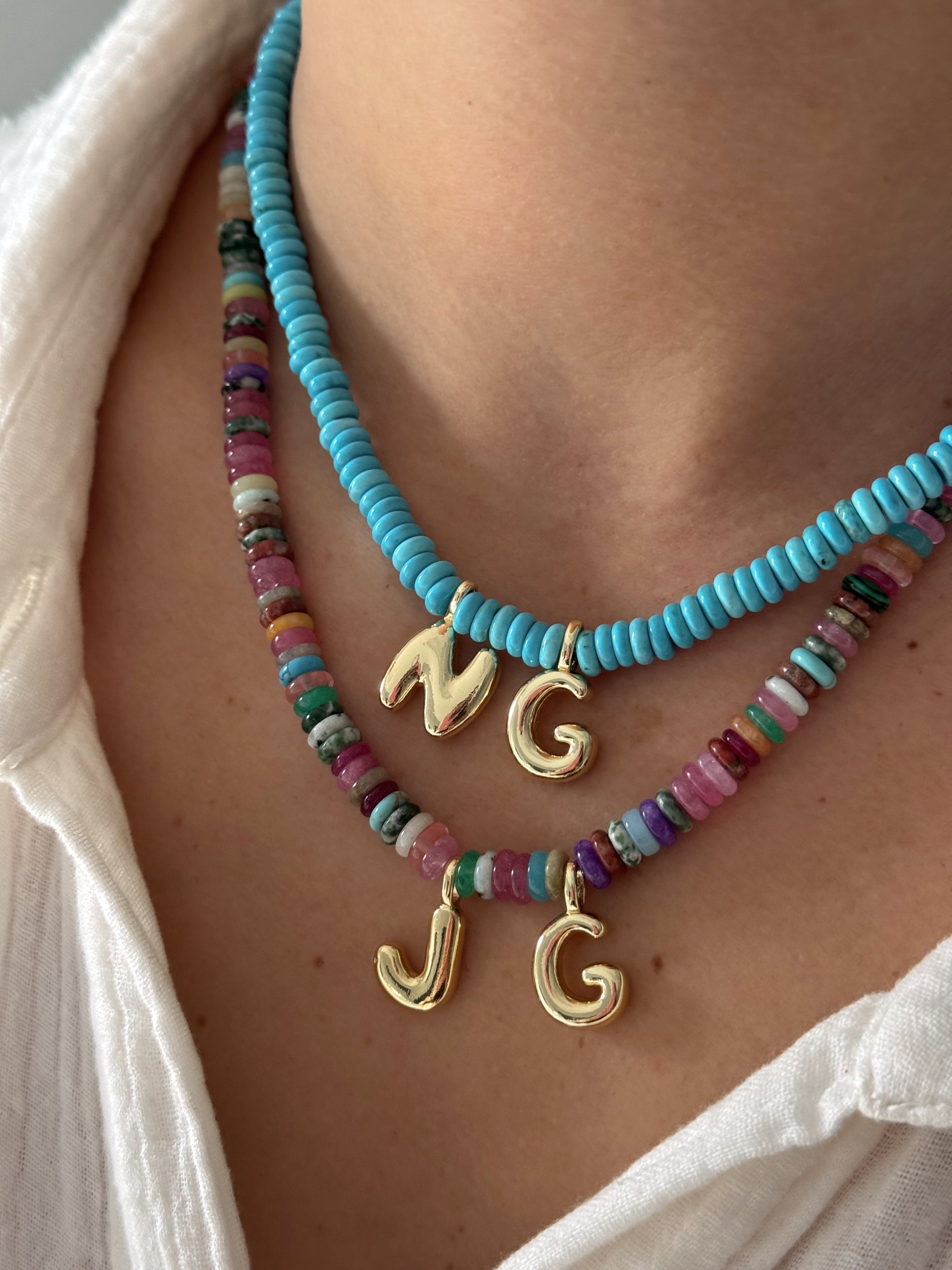 GEMSTONE INITIAL NECKLACE – ALV Jewels
