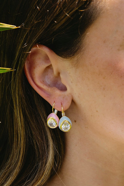 ENAMEL PEAR EARRINGS – ALV Jewels